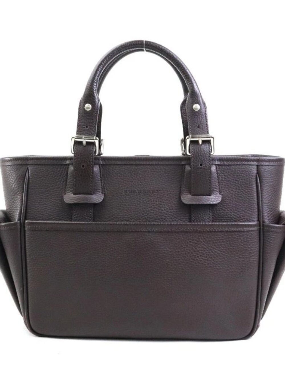 BURBERRY Handbag Brown Leather/Silvertone - r10781a